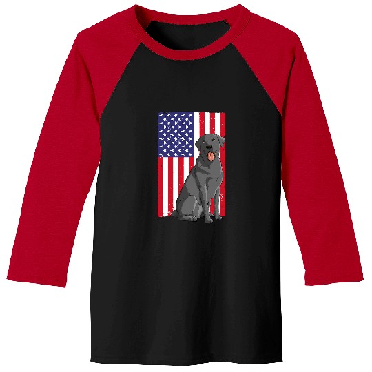 Labrador Lab Dog Cool Labrador For Men Women Black Lab US Flag 4th Of July Baseball Tees
