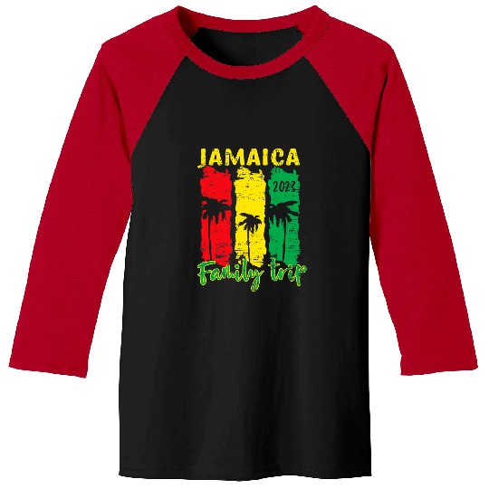 Retro Jamaica Family Vacation 2023 Jamaican Holiday Trip Baseball Tees