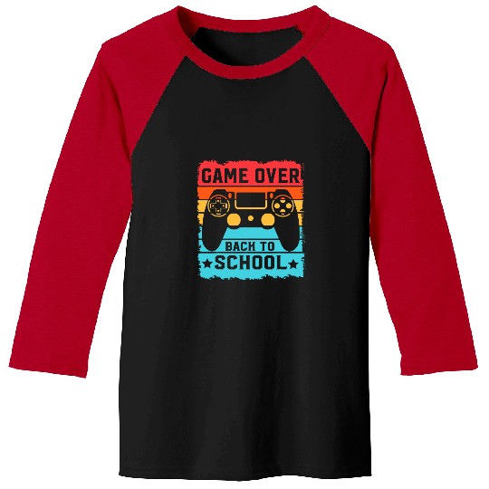 game over back to school for boys Teacher Student Controller 1 Baseball Tees