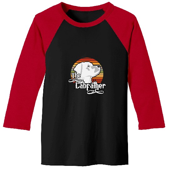 Labrador Lab Dog Funny Dog The Labfather Lab Labrador Dad Retro Sunset Baseball Tees