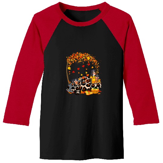 Bernedoodle Riding Leopard Truck Pumpkin Thanksgiving Baseball Tees