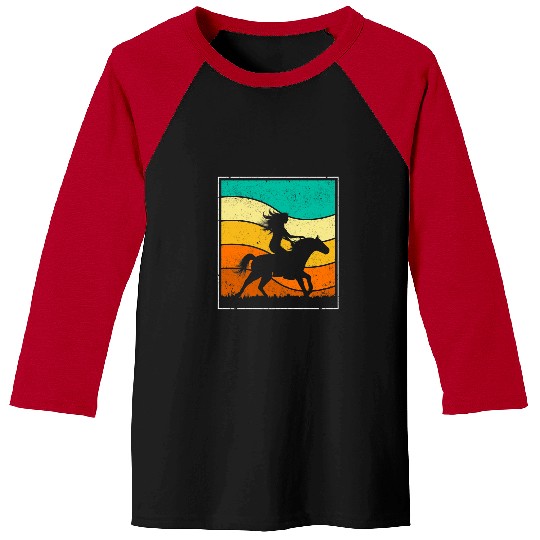 Girl Horse Riding vintages Cowgirls Texas Ranch Horses Girls Baseball Tees