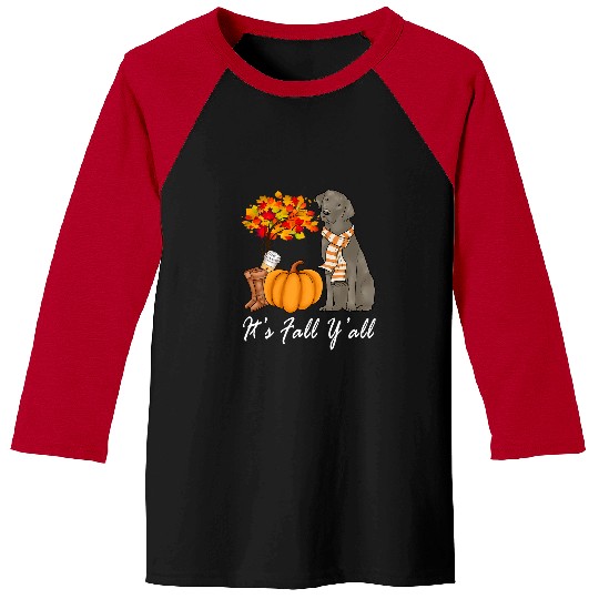 Labrador Lab Dog Its Fall Yall Fall Tees For Women Labrador Silver Lab 3 Baseball Tees