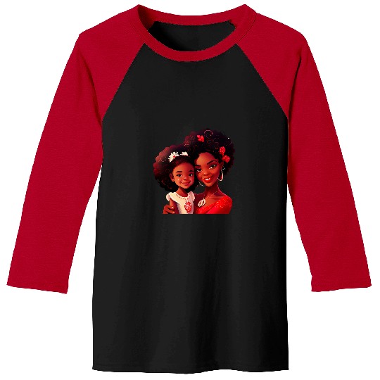 Mommy Me Melanin Mom Daughter Matching Black History Month Baseball Tees