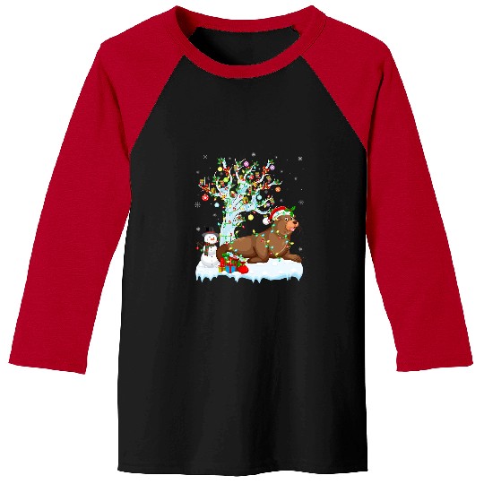 Sea Lion Gift xmass Element Tree Lighting Sea Lion Christmas 34 Baseball Tees