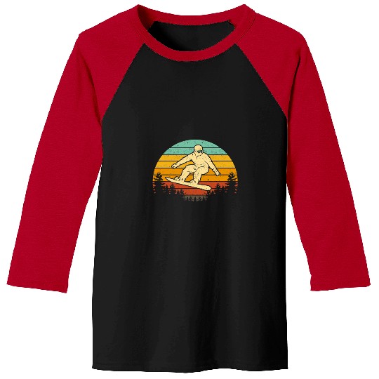 Skiing Ski vintages Sunset Snowboarding Silhouette Retro Snowboarders Baseball Tees