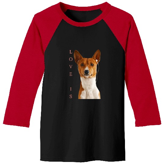 Dog Basenji Dog Mom Dad Love Puppy Cute Love is Tee Pet 66 Baseball Tees