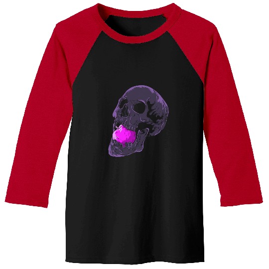 Skeletons Skulls Pastel Goth Aesthetic Skull Apple Fruit Skeletons Halloween 171 Skull Baseball Tees