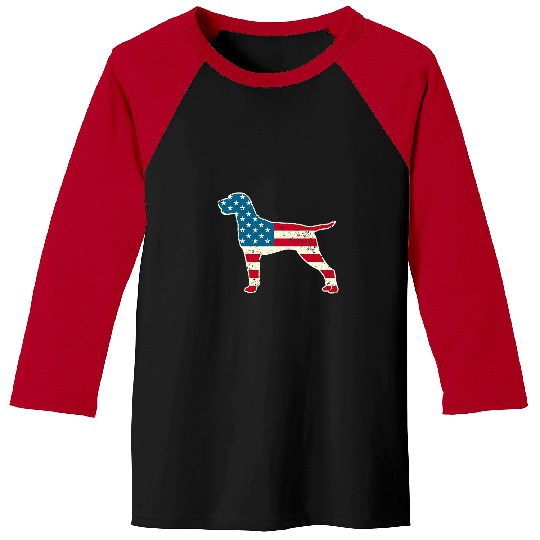Dog Vizsla 4th of July Men Women USA American Flag Dog Lover Baseball Tees