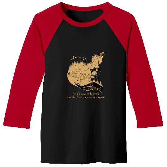 Whales To The Beautiful Galaxy Stars Who Listen Secret Cosmic Whale Baseball Tees