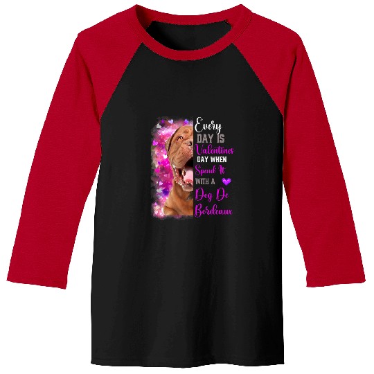 Womens Dog De Bordeaux Mom Funny Valentines Day Dog Lovers Baseball Tees