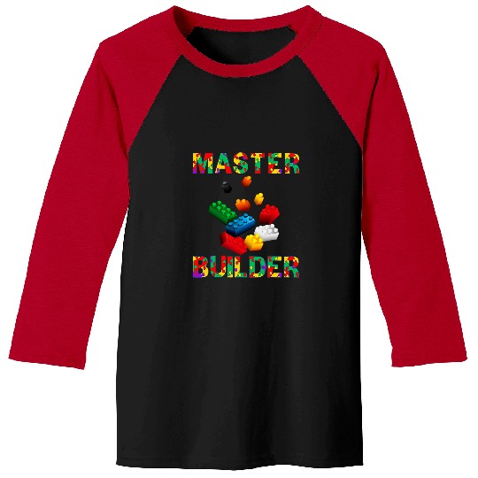 Cute Brick Builder Funny Blocks Master Builder Men Women Kid Baseball Tees