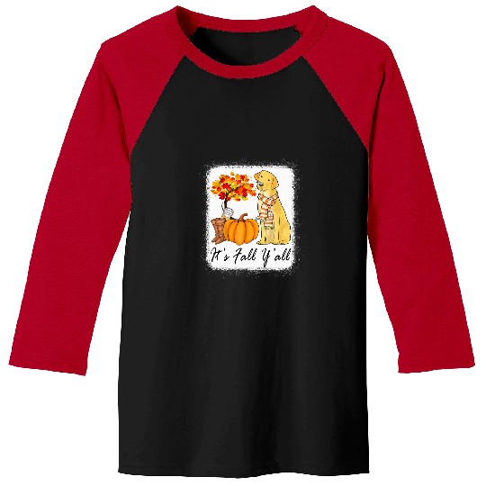 Labrador Lab Dog Its Fall Yall Fall Tees For Women Labrador Yellow Lab Baseball Tees