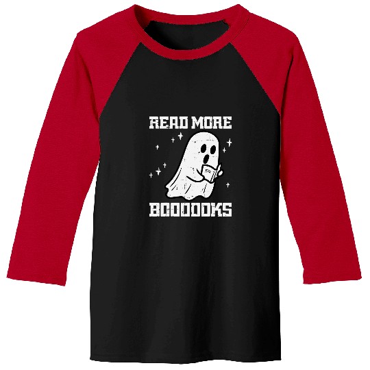 Reading Book Halloween ghosts Read More Books Funny Teacher Librarian Reader Baseball Tees