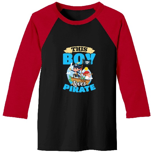 Pirate Kids Toddler This Boy loves Pirates Baseball Tees