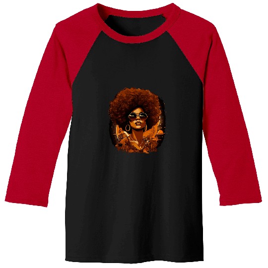 Black African Women Juneteenth Black History Month Baseball Tees