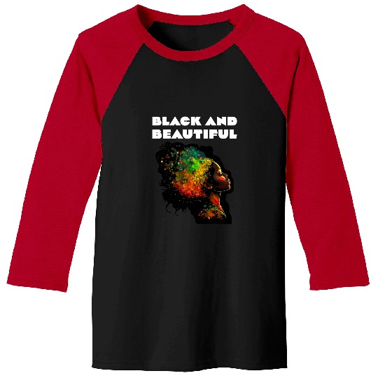 Black and Beautiful Woman Teacher Black History Month Baseball Tees