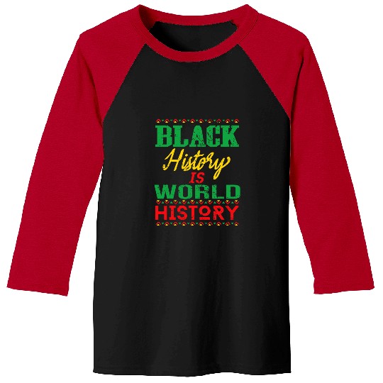 Black History is World History Retro African American pride Baseball Tees