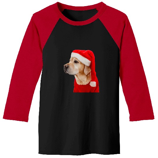 Labrador Lab Dog Funny Yellow Lab Christmas Santa Hat Dog Labrador Retriever Baseball Tees