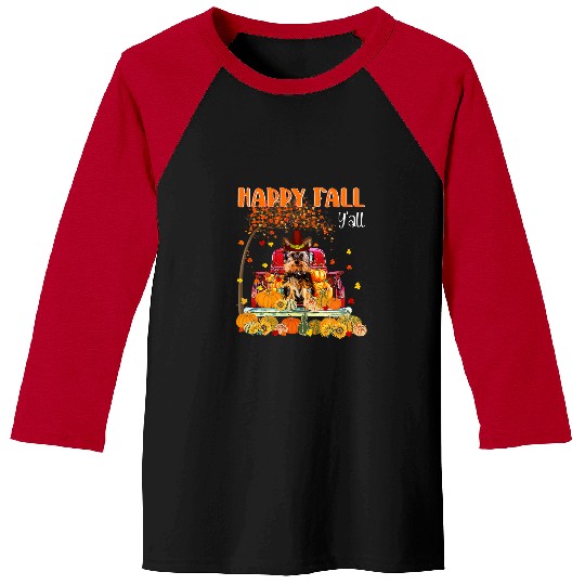 Yorkie Dog Autumn Fall Pumpkin Truck Mappe Thanksgiving304 Baseball Tees