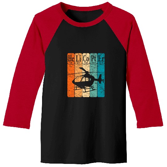 Helicopter Periodic Table Elements Aviation Helicopter Pilot 1 Baseball Tees