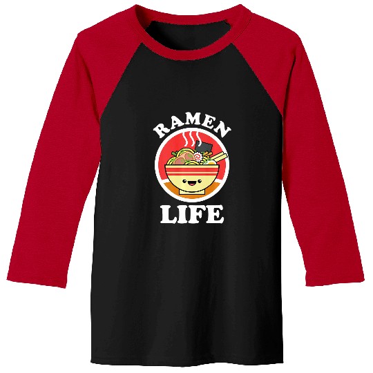 Ramen Life Noodles Anime Lover Student Baseball Tees