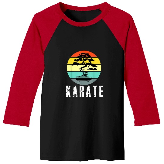 vintages Bonsai Karate Sunset Martial Arts Student Baseball Tees