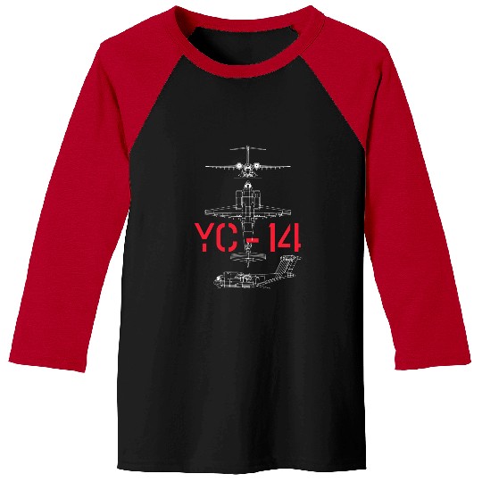 YC14 military aircraft WW2 Aviation Baseball Tees