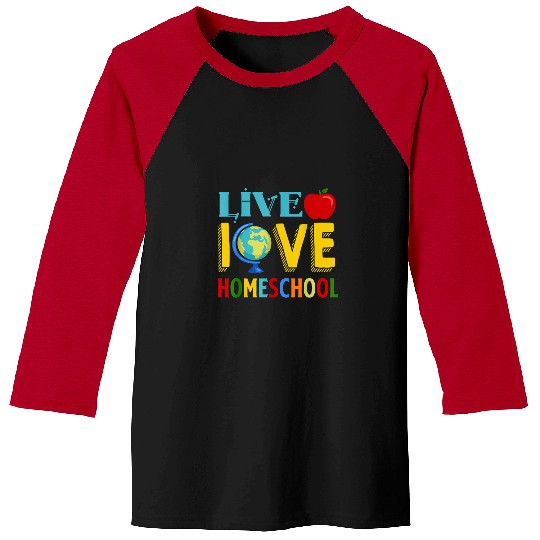 Live Love Homeschool  Teacher Student Back to School Baseball Tees
