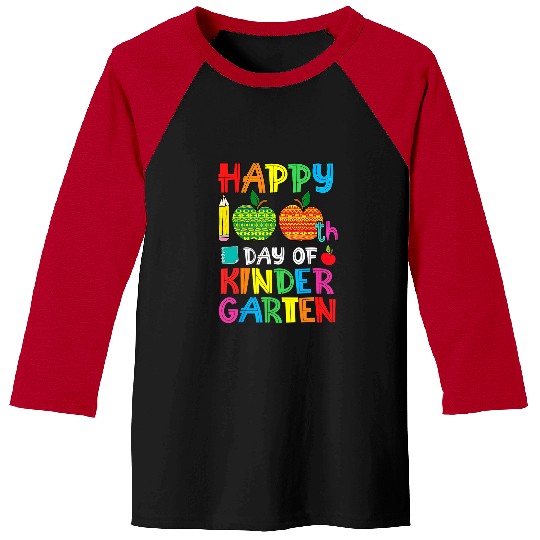 happy 100th day of kindergarten teacher or student s Baseball Tees
