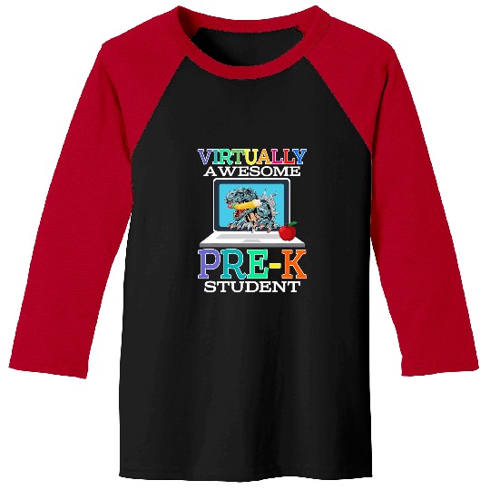 Virtually Awesome PreK Student Back To School 1 Baseball Tees