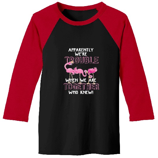 Pink Flamingo Apparently Were Trouble When We Are Together Flamingo Tee Flamingos Baseball Tees