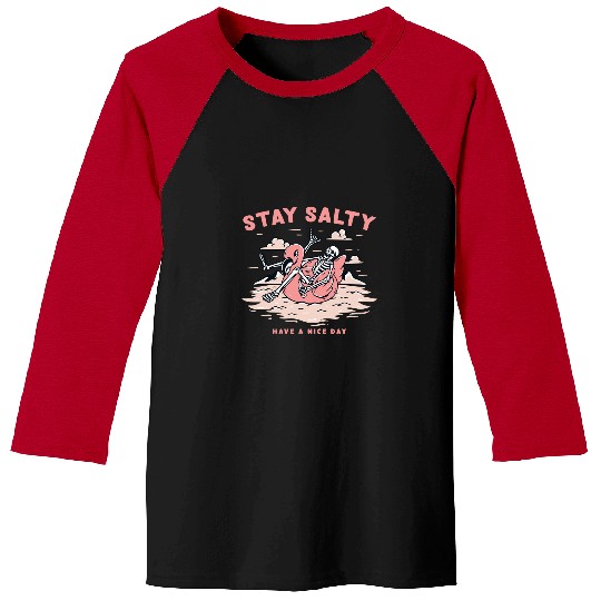 Pink Flamingo Stay Salty Flamingos Baseball Tees