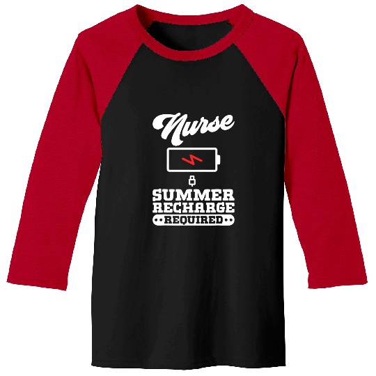 nurses Summer Recharge Required Funny 3 Baseball Tees