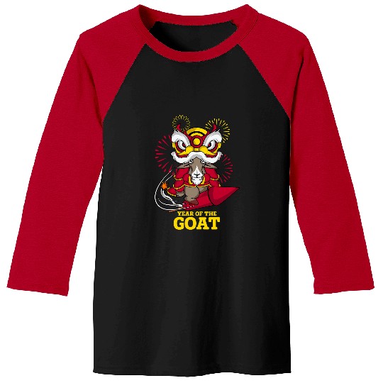 Goats Lover Chinese New Year Of The Goats 2027 Zodiac Sign Fireworks Baseball Tees