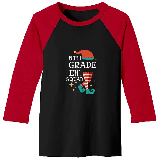 5th Grade Elf Squad Funny Elementary Teacher Christmas Gifts Baseball Tees