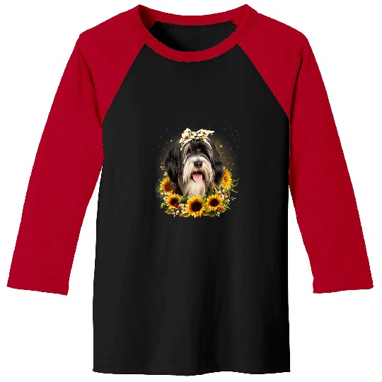 Sunflower Tibetan Terrier Dog Mothers Day For Women Baseball Tees