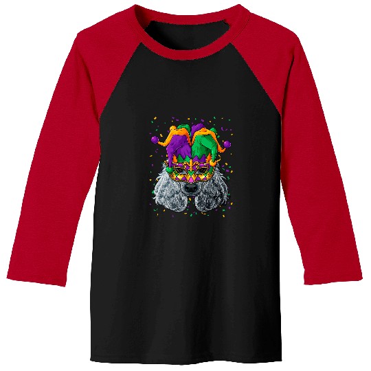 Poodles Mardi Gras Dog Face carnivals Jester Festival Poodle dog Baseball Tees