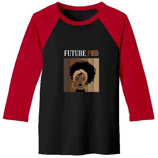 Future PhD Doctorate Student Graduation Black Afro Novelty Baseball Tees