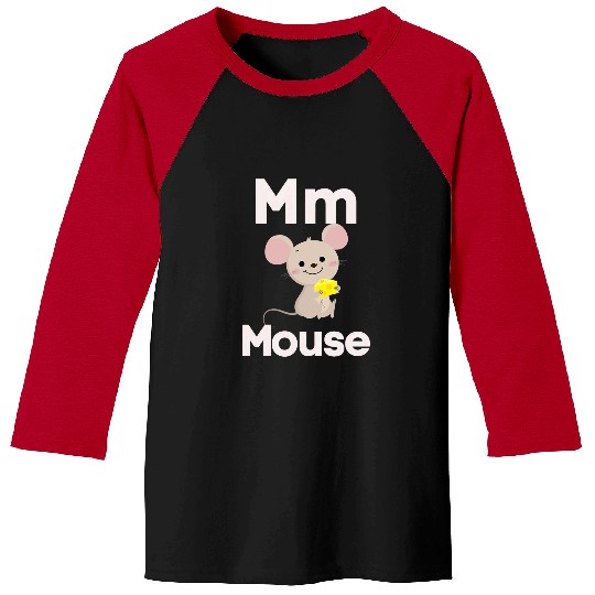 M is for Mouse Alphabet School Kindergarten Teacher Kids Baseball Tees