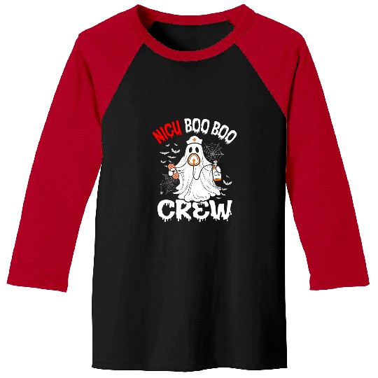 NICU nurses Boo Crew Funny Halloween Peds nurses Baseball Tees