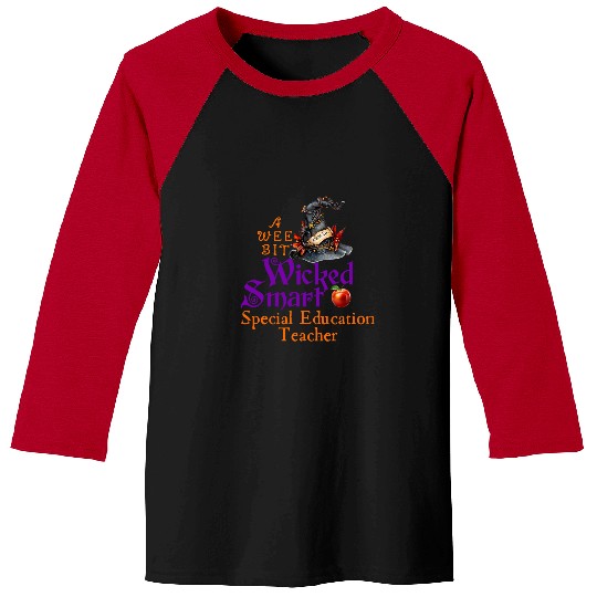 Cute A Wee Bit Wicked Special Education Teacher Halloween Baseball Tees