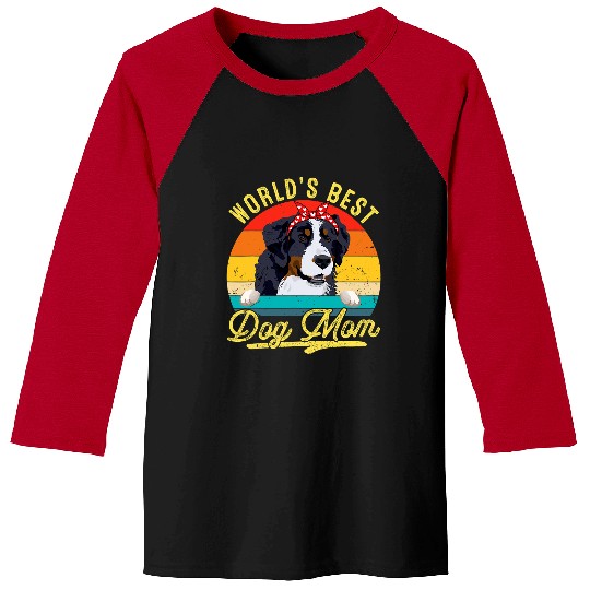 Worlds bests Bernese Mountain Dog Mom Retro Mothers Day Baseball Tees