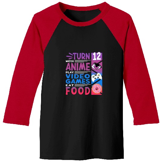 12th Birthday I Manga I Gamer I 90s Kawaii Donuts Anime Baseball Tees