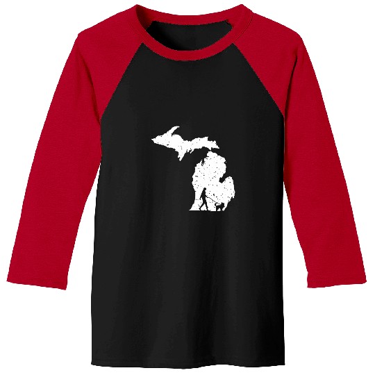 Australian Shepherd Walking Michigan Dog Lover Baseball Tees