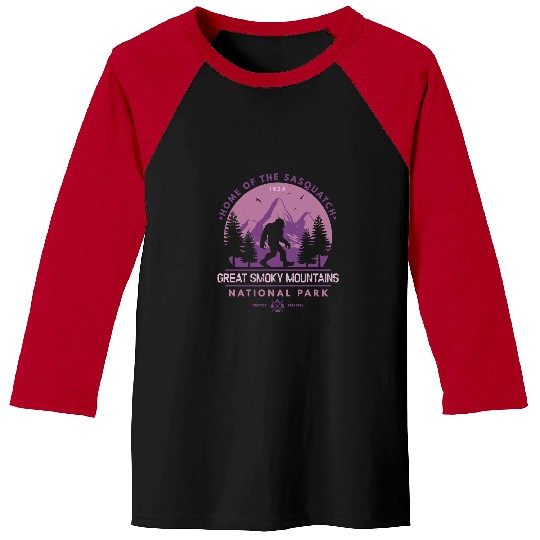 Hiking Hiker Outdoor Great Smoky Mountains National Park homes of the Sasquatch 81 Hike Baseball Tees
