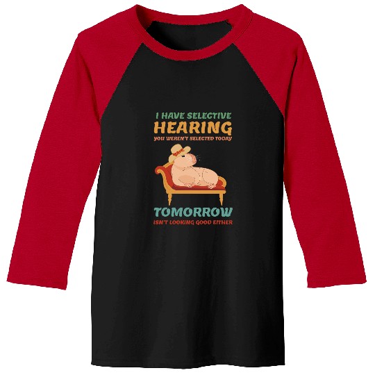 Fancy capybaras Lover Tee Kid Funny Selective Hearing Capy Baseball Tees