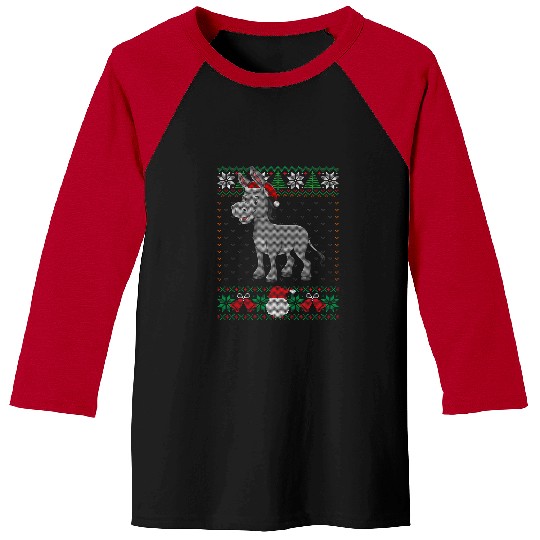 All I Want For Christmas Is A Donkey Ugly Christmas Sweater Baseball Tees
