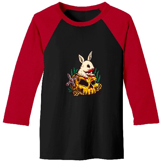 Skeletons Skulls Scary Rabbit Bloody Skull Baseball Tees
