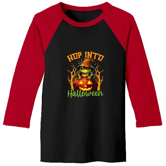 Frog Halloween Scary Toad Trick Or Treat Spooky Amphibian 4 Baseball Tees